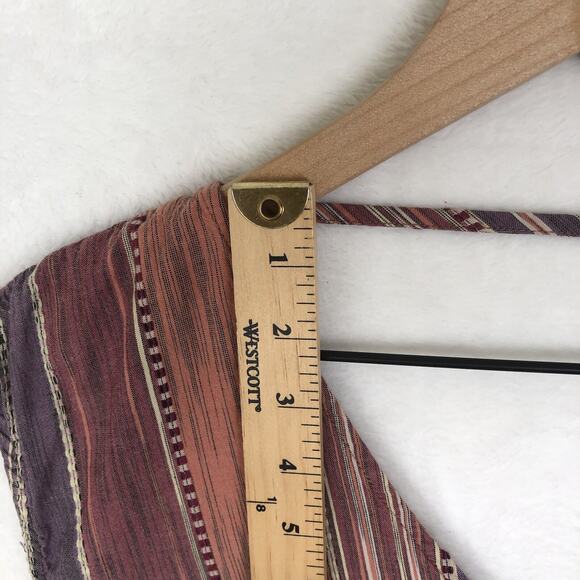 SPIRIT OF GRACE Cotton Mini Dress Sz S Stripe Adjustable Waist Sleeveless V-Neck - Picture 7 of 8